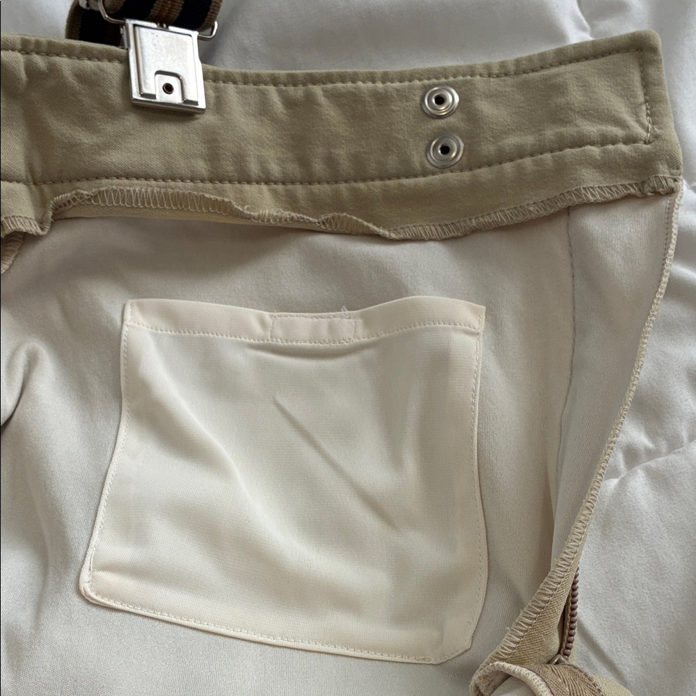 Vtg Colmar Women's Ski Pants Jumpsuits with Striped Suspenders Beige Size 6 - Picture 9 of 16